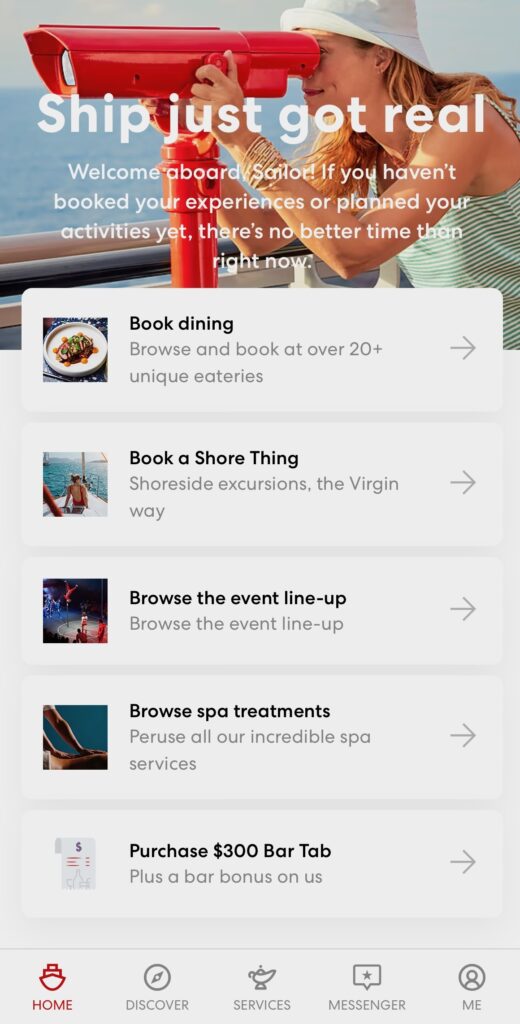 virgin voyages app bookings
